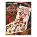 Front cover of the pattern booklet showing the finished stocking displayed with a teddy bear on a wooden chair.