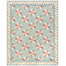 The completed Star of the Show Baby Quilt, colored in serene shades of blue, pink, and cream fabrics from the Woodland Heart collection by Northcott Fabrics, isolated on a white background. 