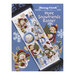 Front cover of the cross stitch pattern with the finished banner staged on a blue background.