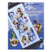 Front cover of the cross stitch pattern with the finished banner staged on a blue background.