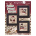 Front cover of the cross stitch pattern with framed individual blocks staged on a red background.