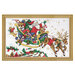 The completed design of the Santa's Sleigh kit, framed in gold.
