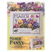 Front cover of the cross stitch pattern with the finished project shown in an enlarged version and a version on a magnet board.