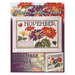 Front cover of the cross stitch pattern with the finished project shown in an enlarged version and a version on a magnet board.