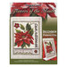 Front cover of the cross stitch pattern with the finished project shown in an enlarged version and a version on a magnet board.
