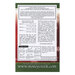 Back cover of the cross stitch pattern with pattern specifications and instructions for a turkey stitch.