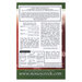 Back cover of the cross stitch pattern with pattern specifications and instructions for a turkey stitch.