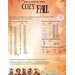 Cross-stitch pattern cover titled “Cozy Fall” with autumn leaves and design details.