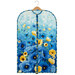 The completed project colored in a vibrant blue poppy panel, isolated on a white background.