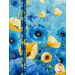 A super close up on the binding and panel of the project, demonstrating fabric color and print details.