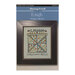 Front of cross stitch pattern showing the finished Quilted With Love Series Laugh design displayed in a frame.