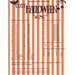 Halloween cross-stitch pattern chart with orange-and-white stripes, bats, and hanging jack-o'-lanterns.