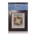 Front of cross stitch pattern showing the finished Quilted With Love Series Rejoice design displayed in a frame.
