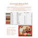 Chart showing the required floss, recommended fabric, stitch counts, sizes, and a small autumnal graphic in the bottom right corner.