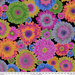 Tossed gerbera daisies in saturated colors like magenta, green, orange, ocher, and blue.