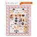 Front cover of the appliqué Halloween quilt pattern with cats, pumpkins, ghosts, bunting, and more.
