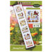 Front cover of the cross stitch pattern with the finished project stitched on an Anne cloth banner.