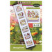 Front cover of the cross stitch pattern with the finished project stitched on an Anne cloth banner.
