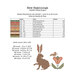 Page inside of booklet with a table showing color names and their corresponding DMC alternatives for embroidery threads.
