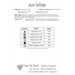 Chart of the required floss, stitch count, project size, recommended fabric, and DMC alternatives.
