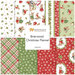 Digital collage of the available yardage fabrics from the Briarwood Christmas Flannel fabric collection.