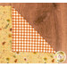 A top down shot of the napkin, folded so as to demonstrate the two reversible prints.