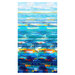 An ombre fabric with layered brushstrokes.