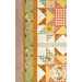  A close up on the runner, showing prints and colors on the fabrics and patchwork.