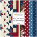 Abstract patriotic quilt pattern with stars and stripes, labeled “Stars and Stripes 15 - Stonehenge.”