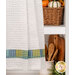 A close up on the fabric stripe through the bottom of the towel.