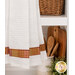A close up on the fabric stripe through the bottom of the towel.