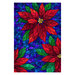 Panel with a stained glass pattern with large poinsettias.