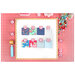 Nine colorful fabric swatches arranged in two rows, with clips labeled A-D and 1-4, on a pink background.