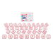 Pink Alphaclippies  displayed so each different clip is visible, isolated on a white background.