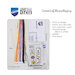 Promotional graphic showing what's included in the kit, including fabric, thread, embroidery hoop, and organizer.