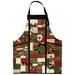 The completed Charm Squares Apron, colored in red, green, cream, and gold metallic fabrics from the Poinsettias at Christmas collection by Jennifer Bosworth for Riley Blake Designs, laid flat and isolated on a white background.