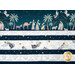 A close up on the creative border piecing, featuring rows of coordinating prints and a nativity border stripe.