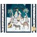 A close up on the center of the panel, showing details on the nativity scene.