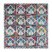 Multicolor daylily blocks with pinwheel borders.