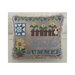Finished Hello Summer cross stitch pattern on a pillow.