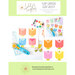Tulip Garden foundation paper piecing pattern cover featuring stylized tulip quilt blocks.