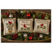Photography of all three images finished into pillows in a basket filled with coordinating décor. 