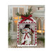 Snowman with a cane surrounded by cardinals and snowmen finished on a decorative festive board.