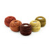 5 spools of Valdani thread balls, isolated on a white background. 