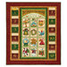 The completed 12 Days of Christmas Countdown Calendar Quilt, colored in rich holiday shades from the 12 Days of Christmas collection by Nancy Halvorsen for Benartex, isolated on a white background. 
