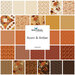 Digital collage of the available yardage fabrics from the Acorn & Amber fabric collection.