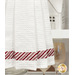 A close up on the fabric stripe through the bottom of the towel.
