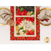 A top down shot of the runner, showing details on a block with poinsettias and the text "Faith makes the season bright."