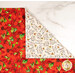 A top down shot of the napkin, folded so as to demonstrate the two reversible prints.