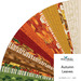 Fanned collage of autumn-themed fabric strips from the Autumn Leaves collection with a 40 Strips label